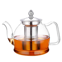 Load image into Gallery viewer, Hiware 1000ml Glass Teapot with Removable Infuser, Stovetop Safe Tea Kettle, Blooming and Loose Leaf Tea Maker Set