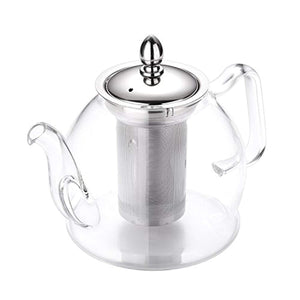 Hiware 1000ml Glass Teapot with Removable Infuser, Stovetop Safe Tea Kettle, Blooming and Loose Leaf Tea Maker Set