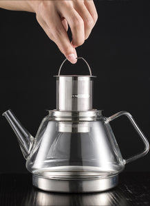 1.0L Heat Resistant Glass Tea Pot Stovetop Kettle Teapot - Tea Maker with Removable Stainless Steel Infusers for Loose Leave Tea