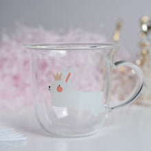 Load image into Gallery viewer, Japanese Sakura Glass Coffee Mug Cute Cat Deer Rabbit Tea Mug Heat Resistant Glass Tea Cup