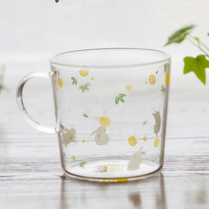 Japanese Sakura Glass Coffee Mug Cute Cat Deer Rabbit Tea Mug Heat Resistant Glass Tea Cup