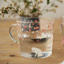 Load image into Gallery viewer, Japanese Sakura Glass Coffee Mug Cute Cat Deer Rabbit Tea Mug Heat Resistant Glass Tea Cup