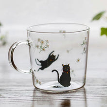 Load image into Gallery viewer, Japanese Sakura Glass Coffee Mug Cute Cat Deer Rabbit Tea Mug Heat Resistant Glass Tea Cup