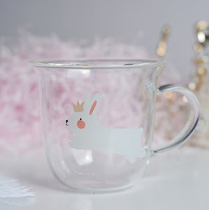 Japanese Sakura Glass Coffee Mug Cute Cat Deer Rabbit Tea Mug Heat Resistant Glass Tea Cup