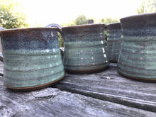 Load image into Gallery viewer, Rustic mug, handmade turquoise mug, set of stoneware mugs