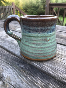 Rustic mug, handmade turquoise mug, set of stoneware mugs