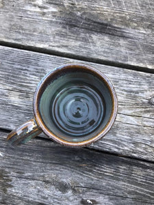 Rustic mug, handmade turquoise mug, set of stoneware mugs