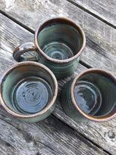 Load image into Gallery viewer, Rustic mug, handmade turquoise mug, set of stoneware mugs